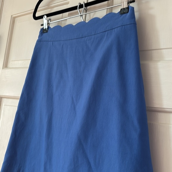 J.MCLAUGHLIN Cameron Skirt Vista Blue Stretch Preppy A-Line Scallop Hem Size 0 - Picture 4 of 11